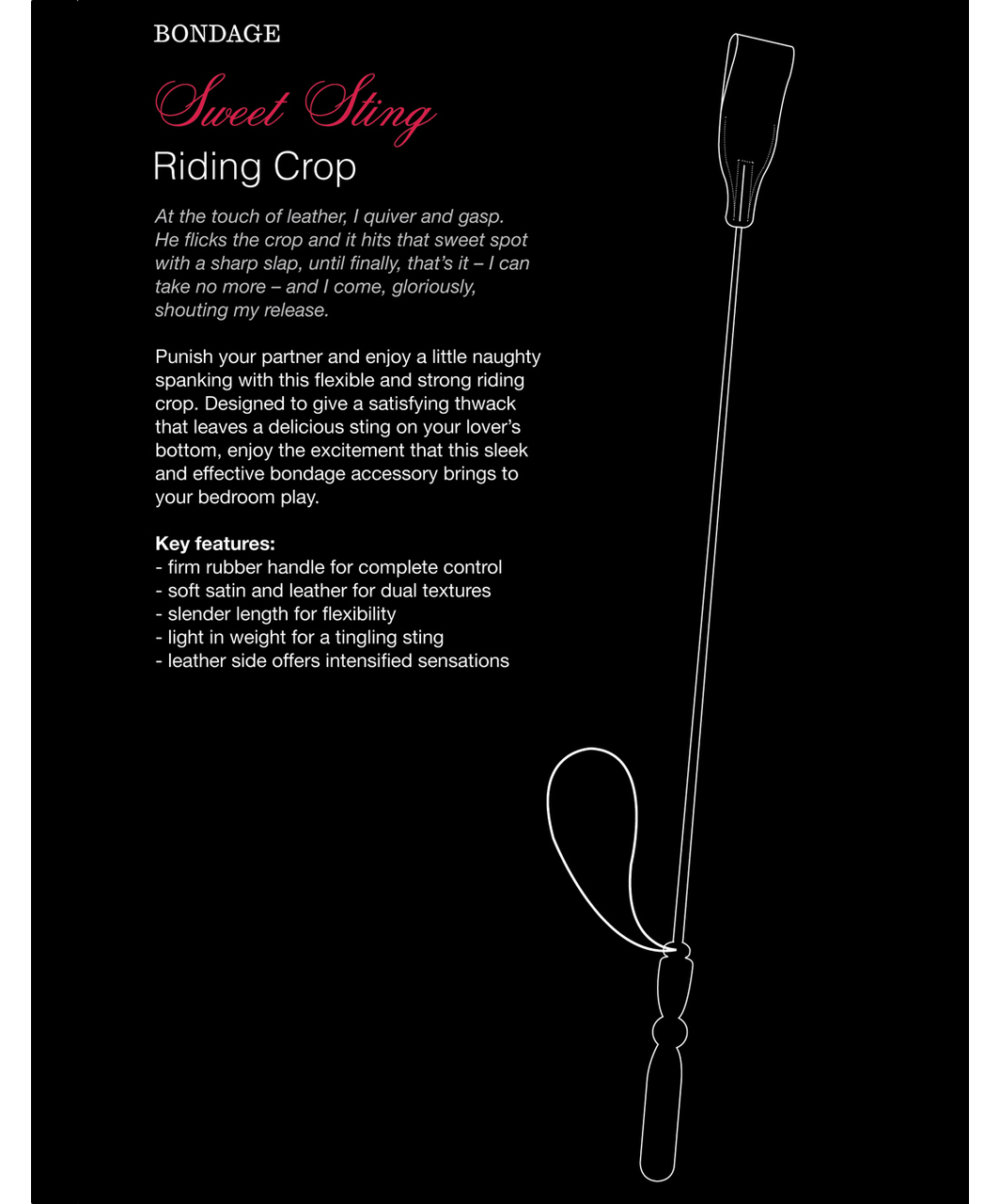 Fifty Shades of Grey Sweet Sting Riding Crop