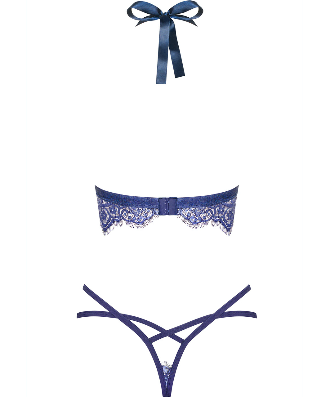 Obsessive blue lace two-piece lingerie set