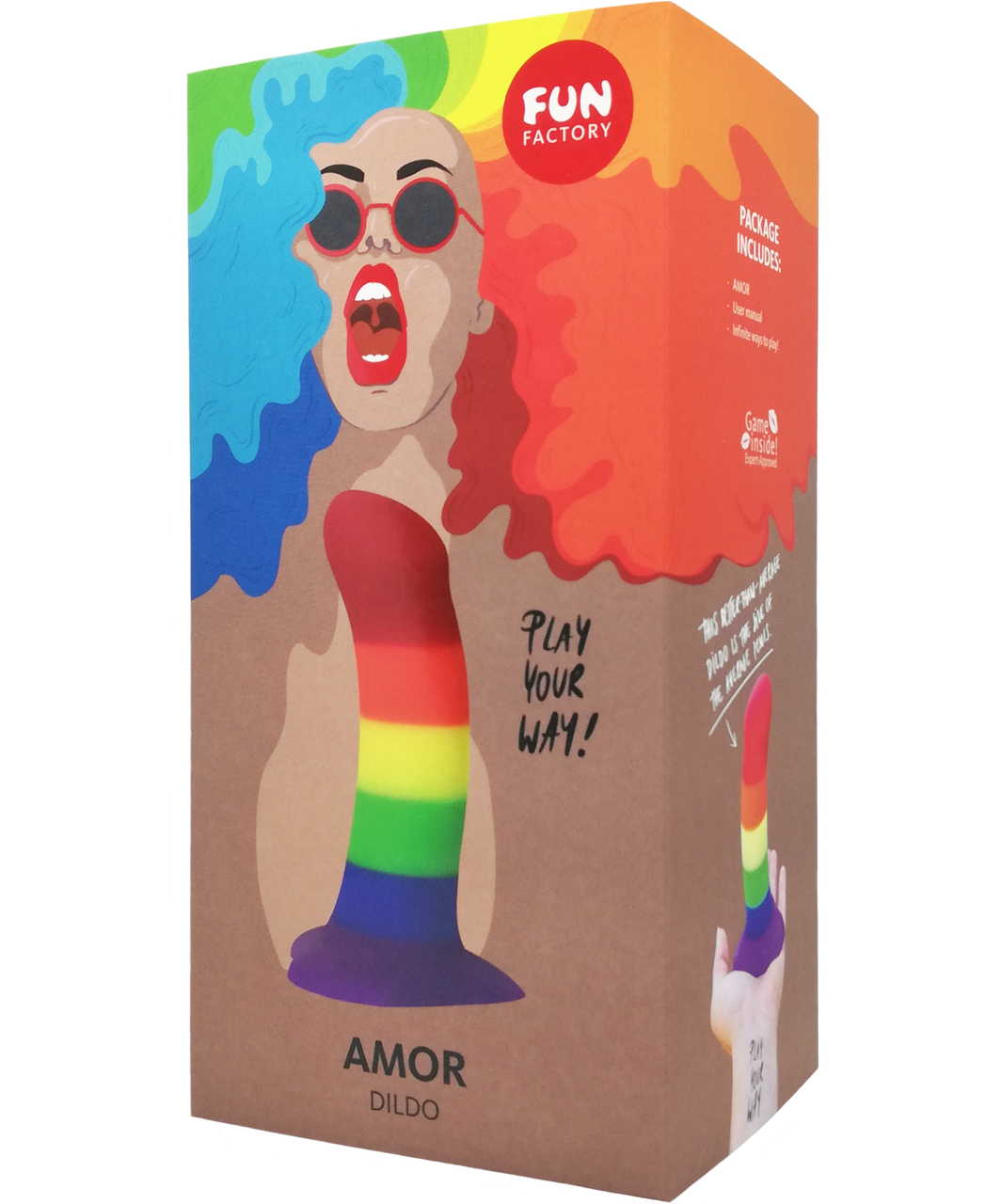Fun Factory Amor Rainbow Pride Edition silikoninis dildo
