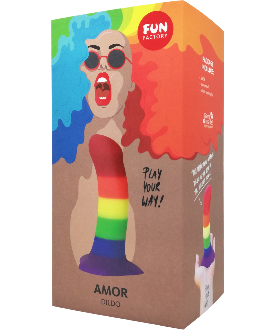 Fun Factory Amor Rainbow Pride Edition силиконовый дилдо