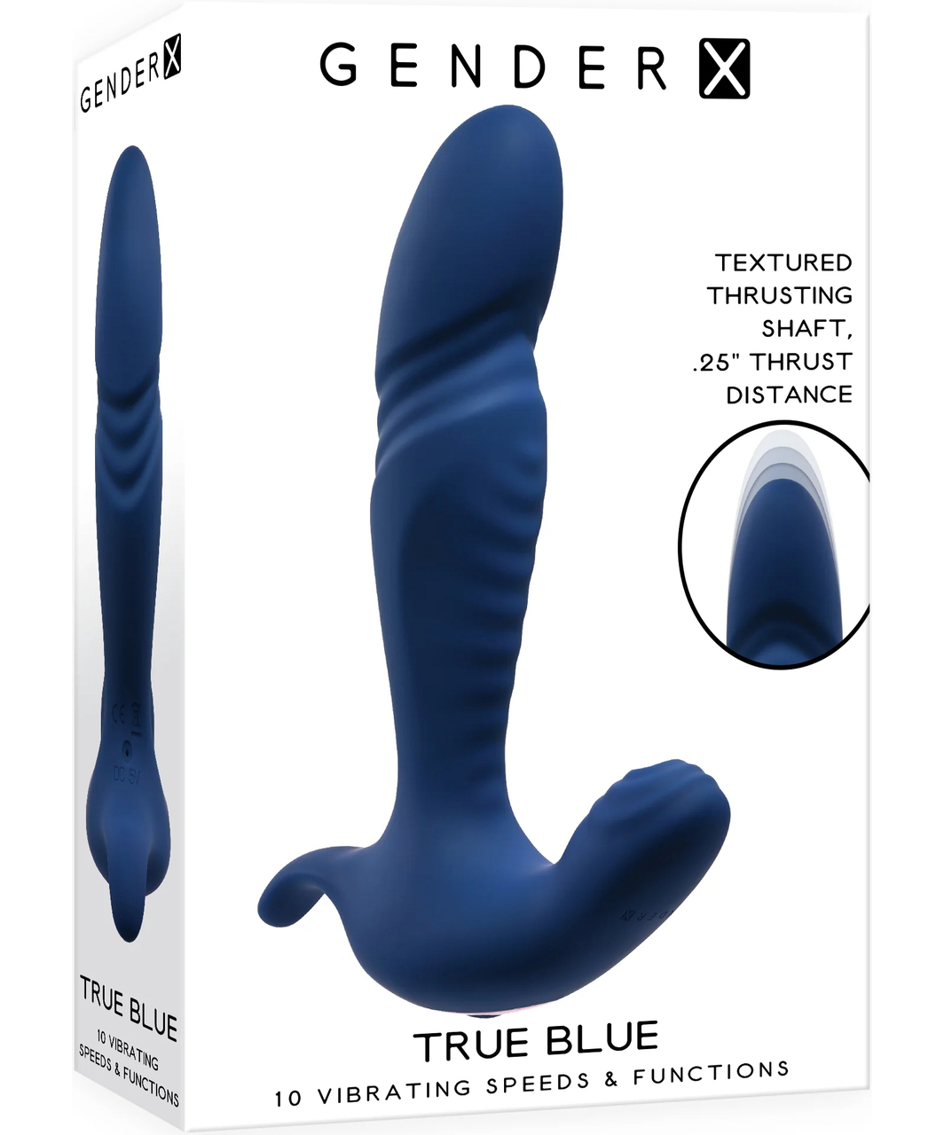 Gender X True Blue Thrusting Vibrator
