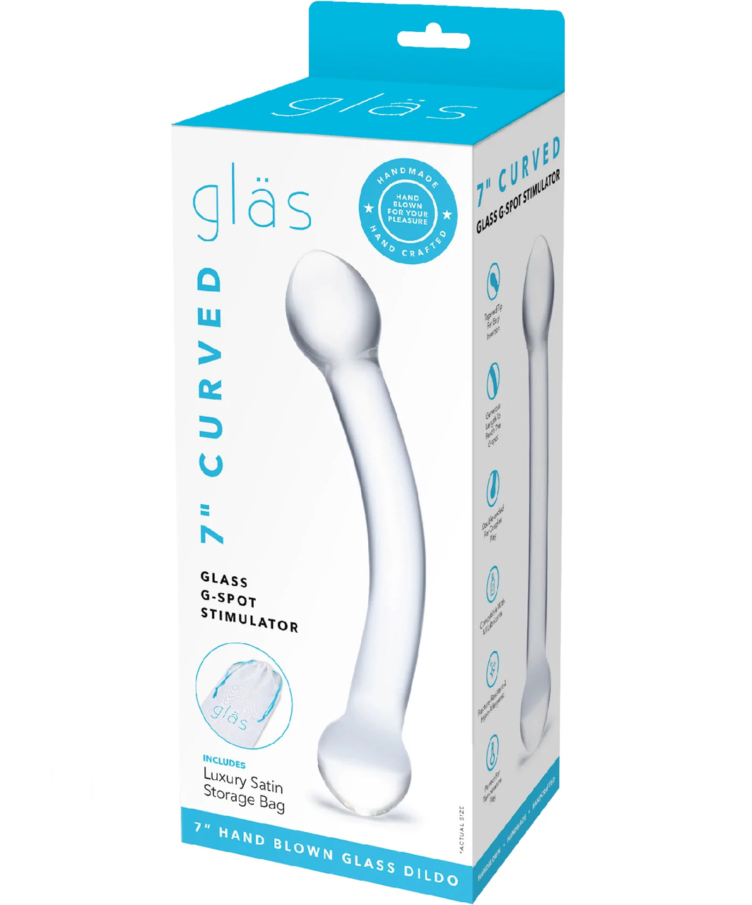 gläs Curved G-Spot Stimulator стеклянный дилдо