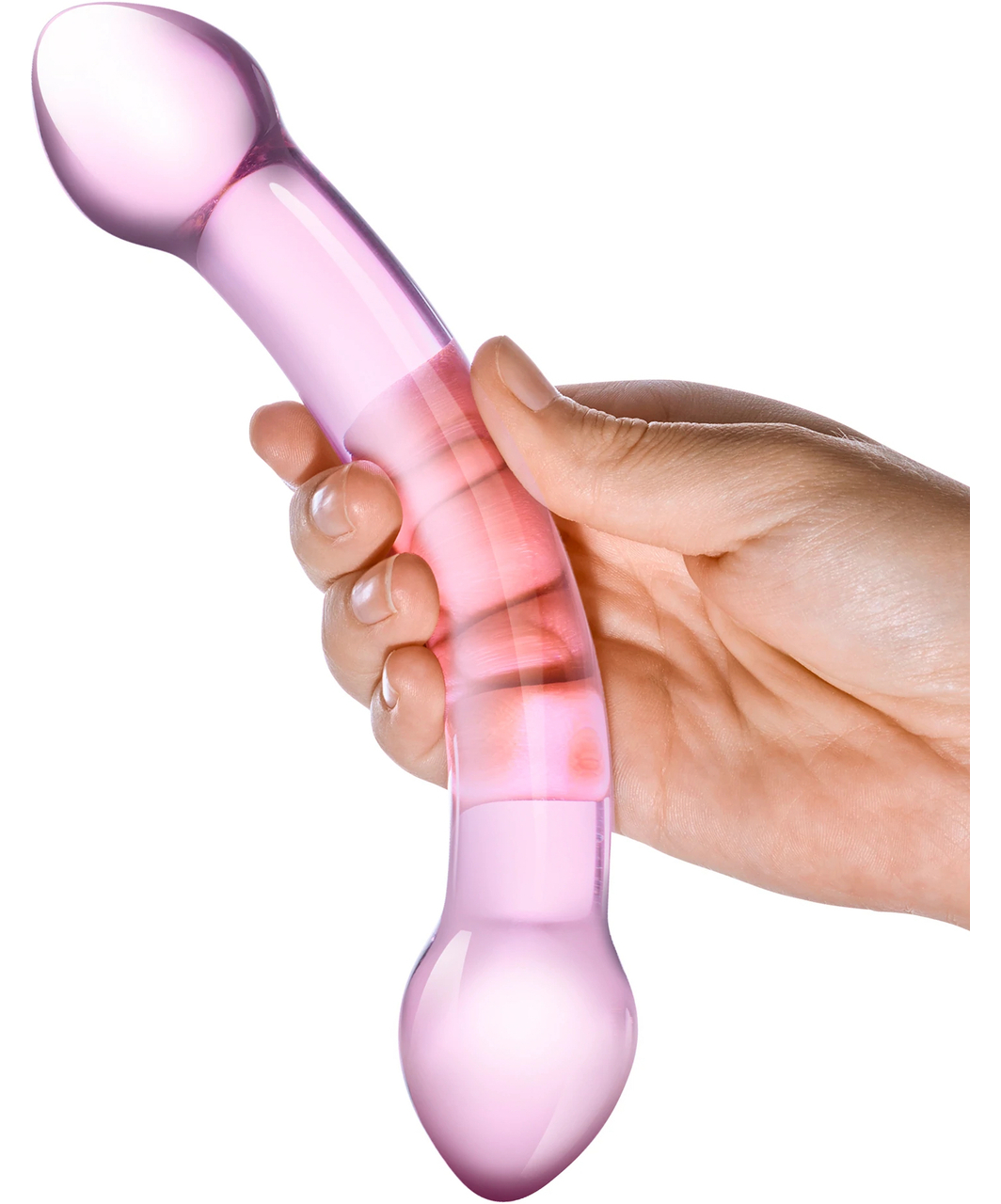 gläs Double Trouble Pink klaasist dildo