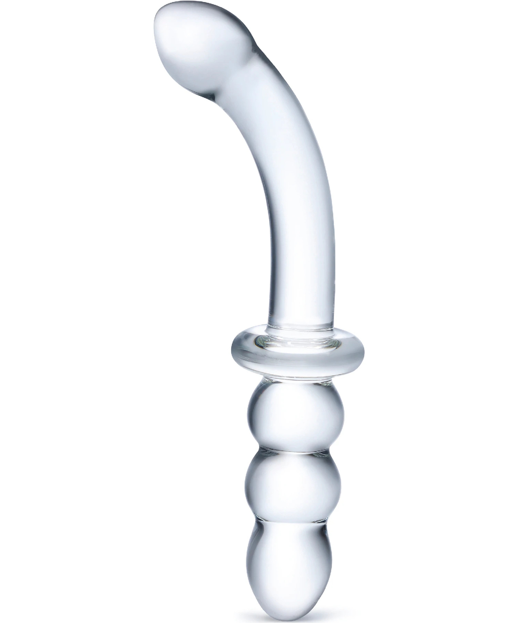 gläs Ribbed G-Spot glass dildo