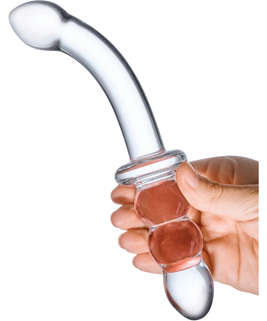 gläs Ribbed G-Spot glass dildo