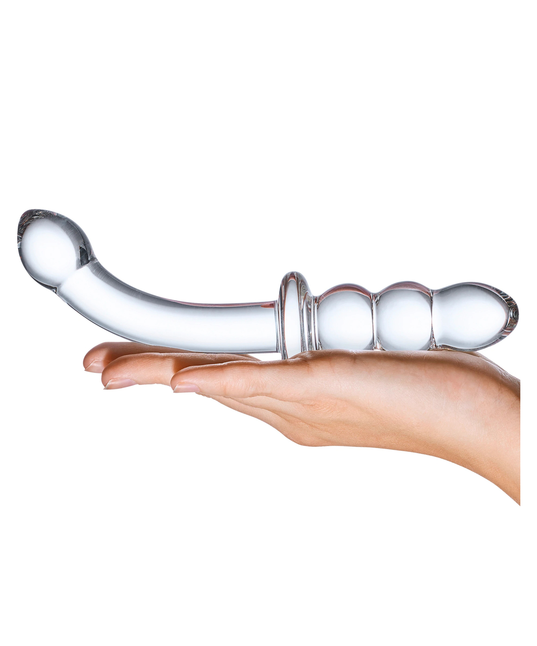 gläs Ribbed G-Spot stikla dildo