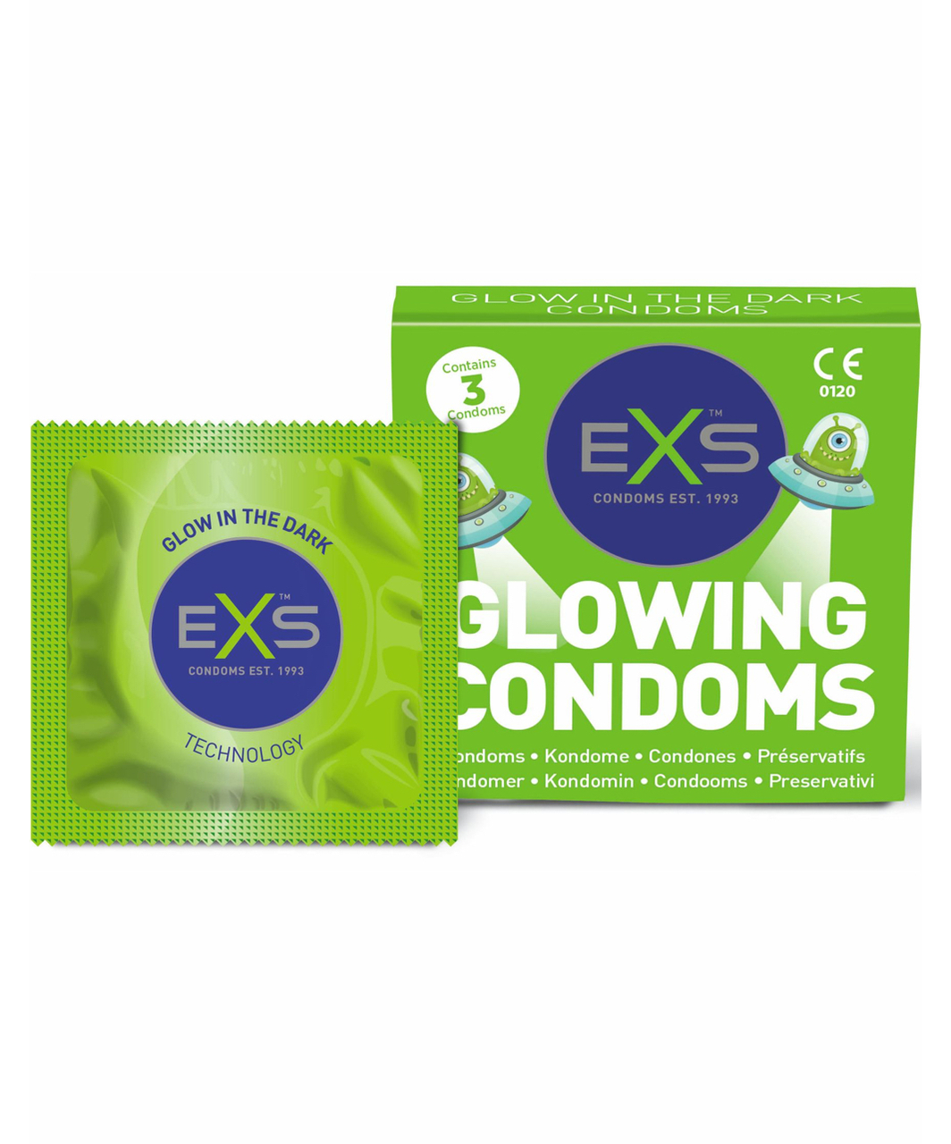 EXS Glowing prezervatyvai (3 vnt.)