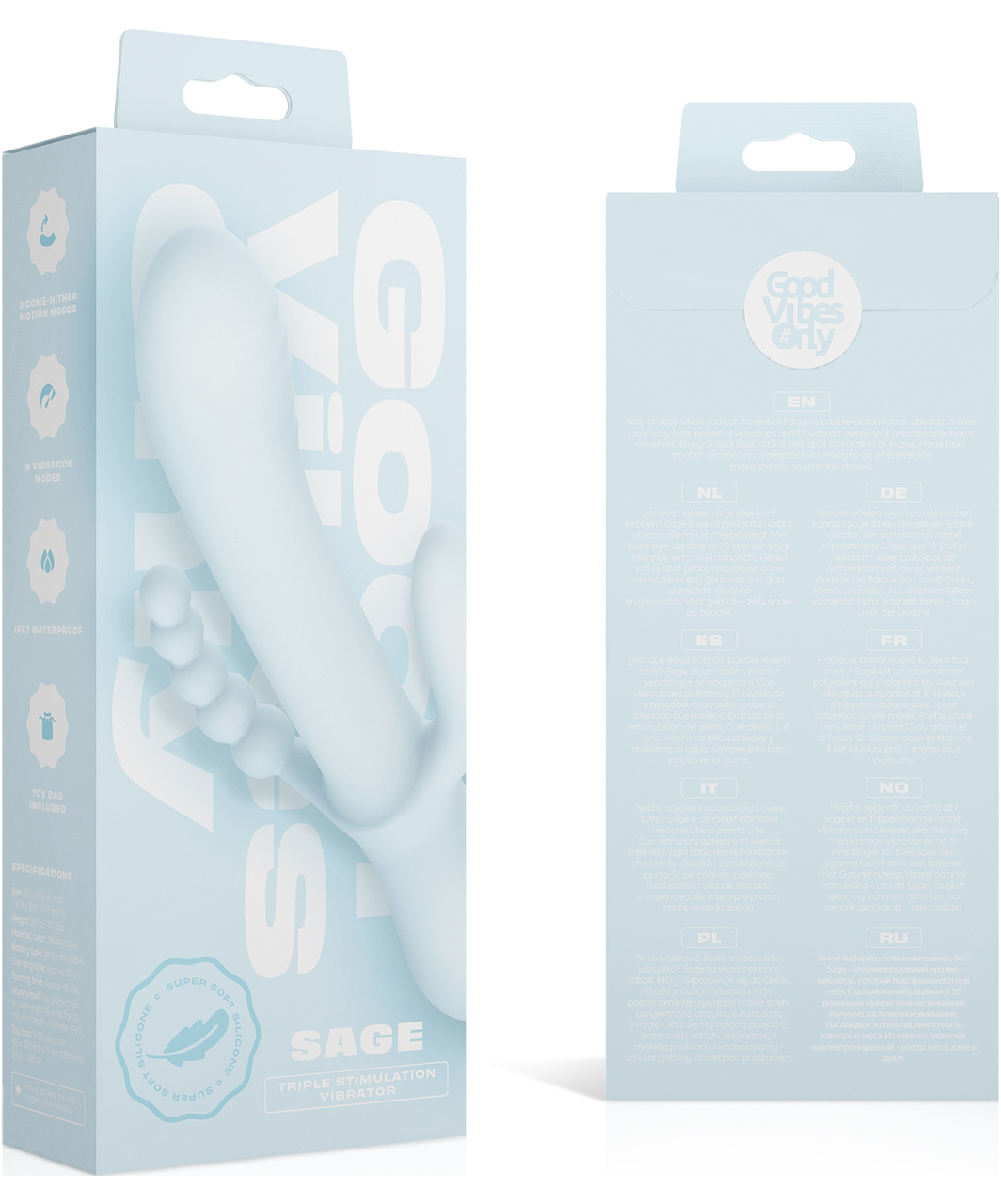 Good Vibes Only Sage Triple Stimulation Vibrator