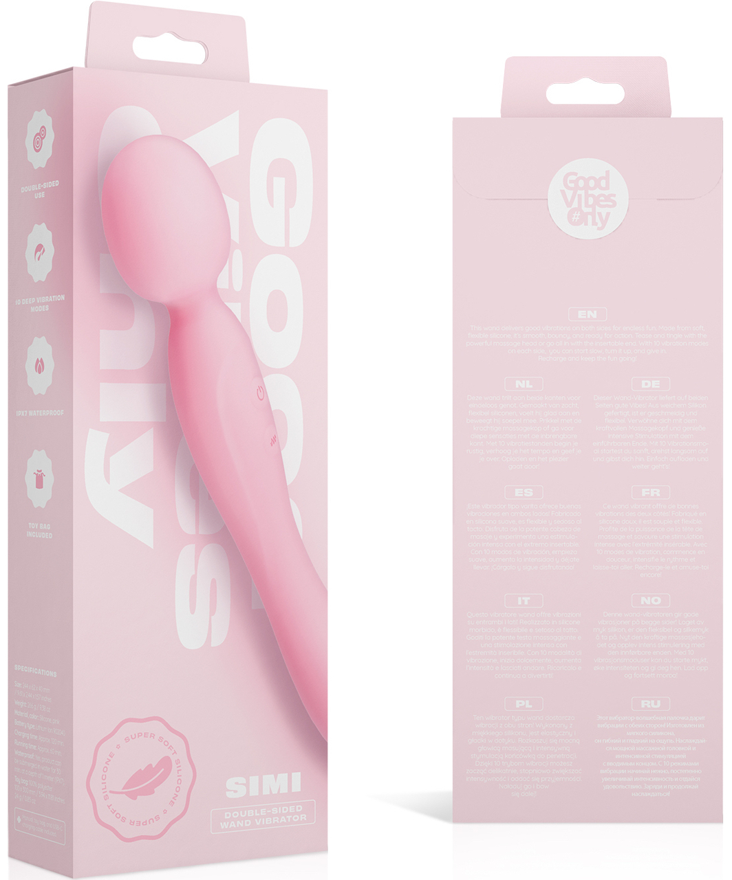 Good Vibes Only Simi Double-sided Wand Vibrator