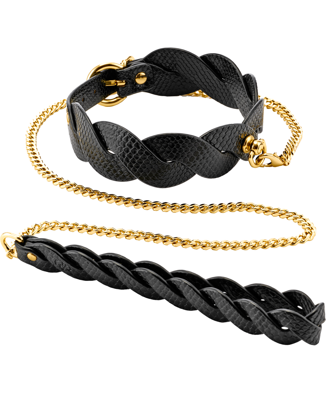 Guilty Pleasure Eclipse mākslīgās ādas kakla siksna ar pavadu