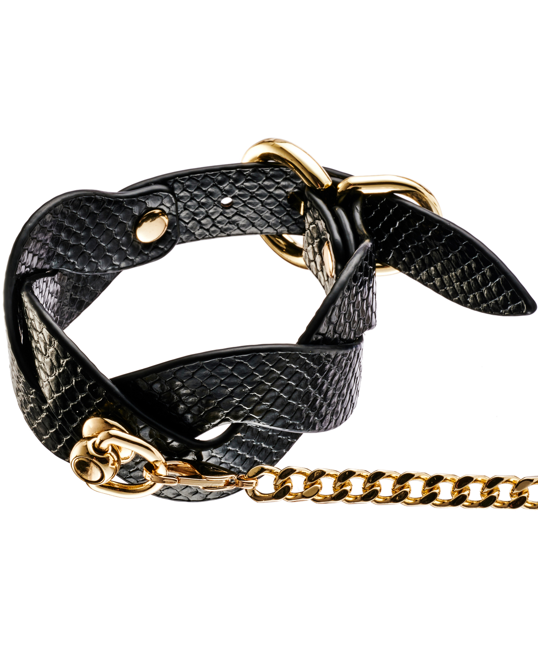 Guilty Pleasure Eclipse mākslīgās ādas kakla siksna ar pavadu