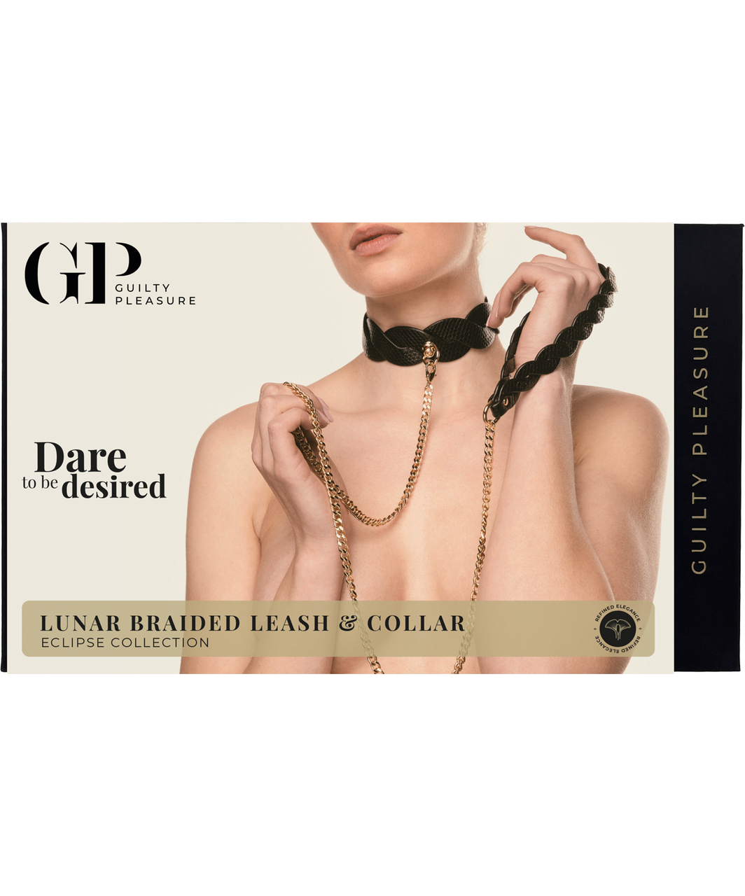 Guilty Pleasure Eclipse mākslīgās ādas kakla siksna ar pavadu