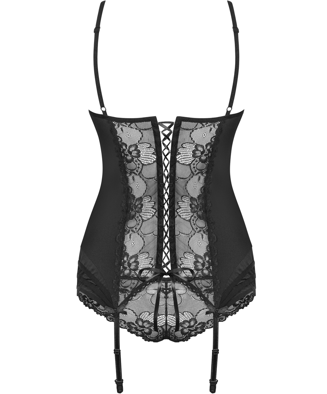 Obsessive black lace basque with panties