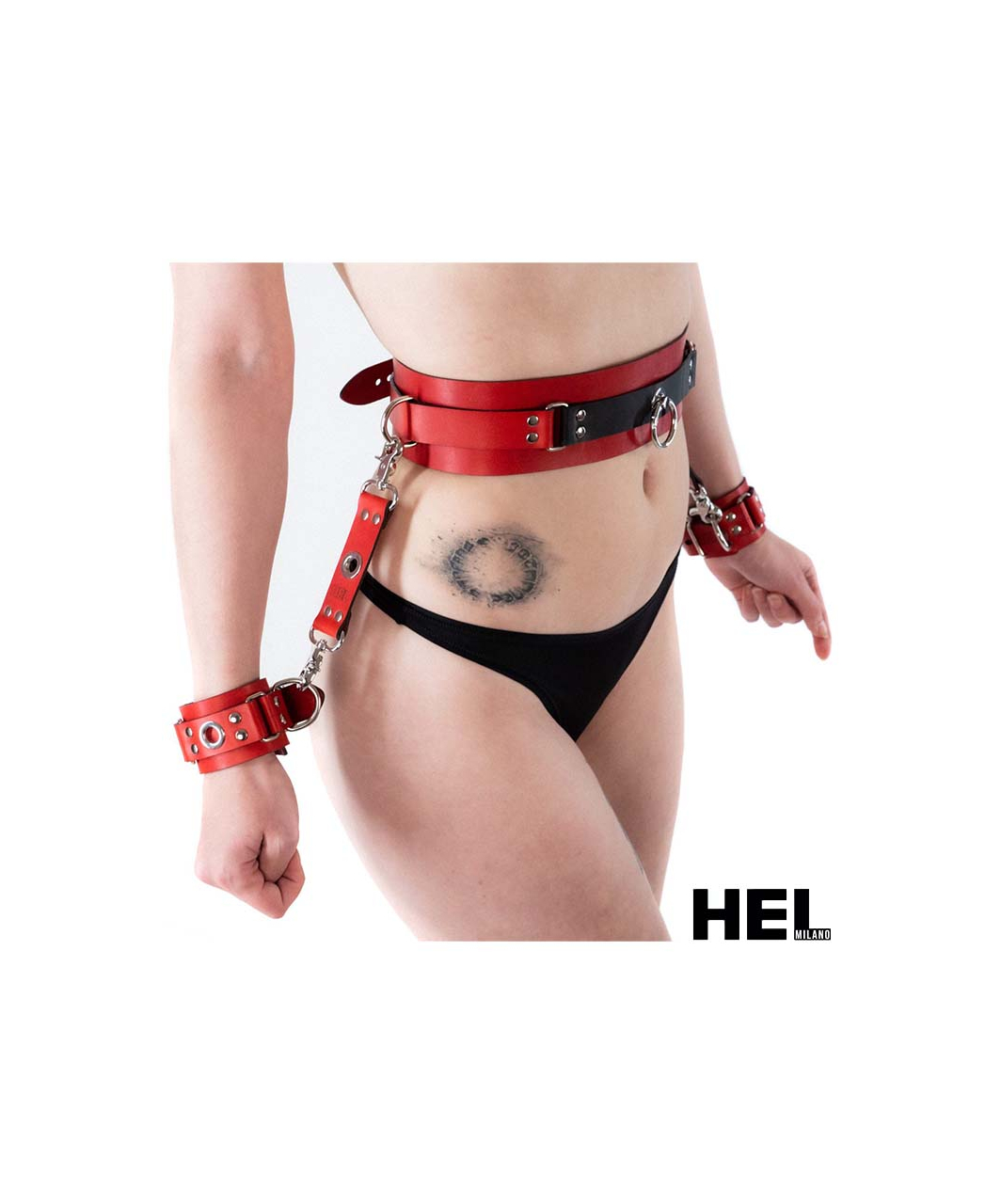 HEL Milano 17 cm long Leather Connector with Snap Hooks