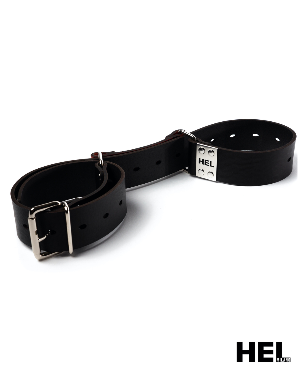 HEL Milano black leather hobble belt