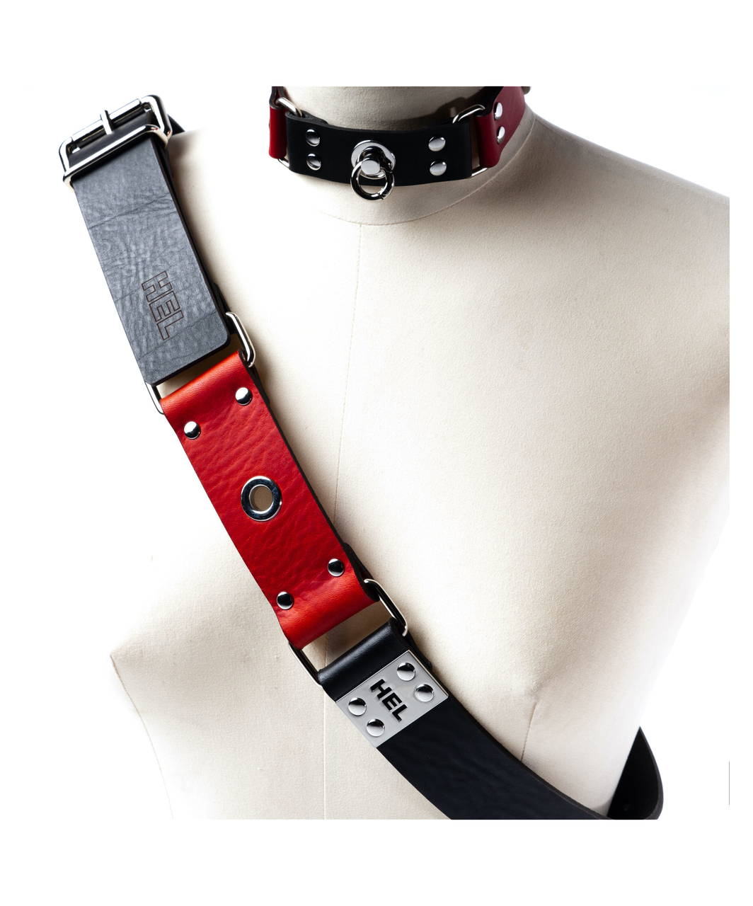 HEL Milano black leather hobble belt