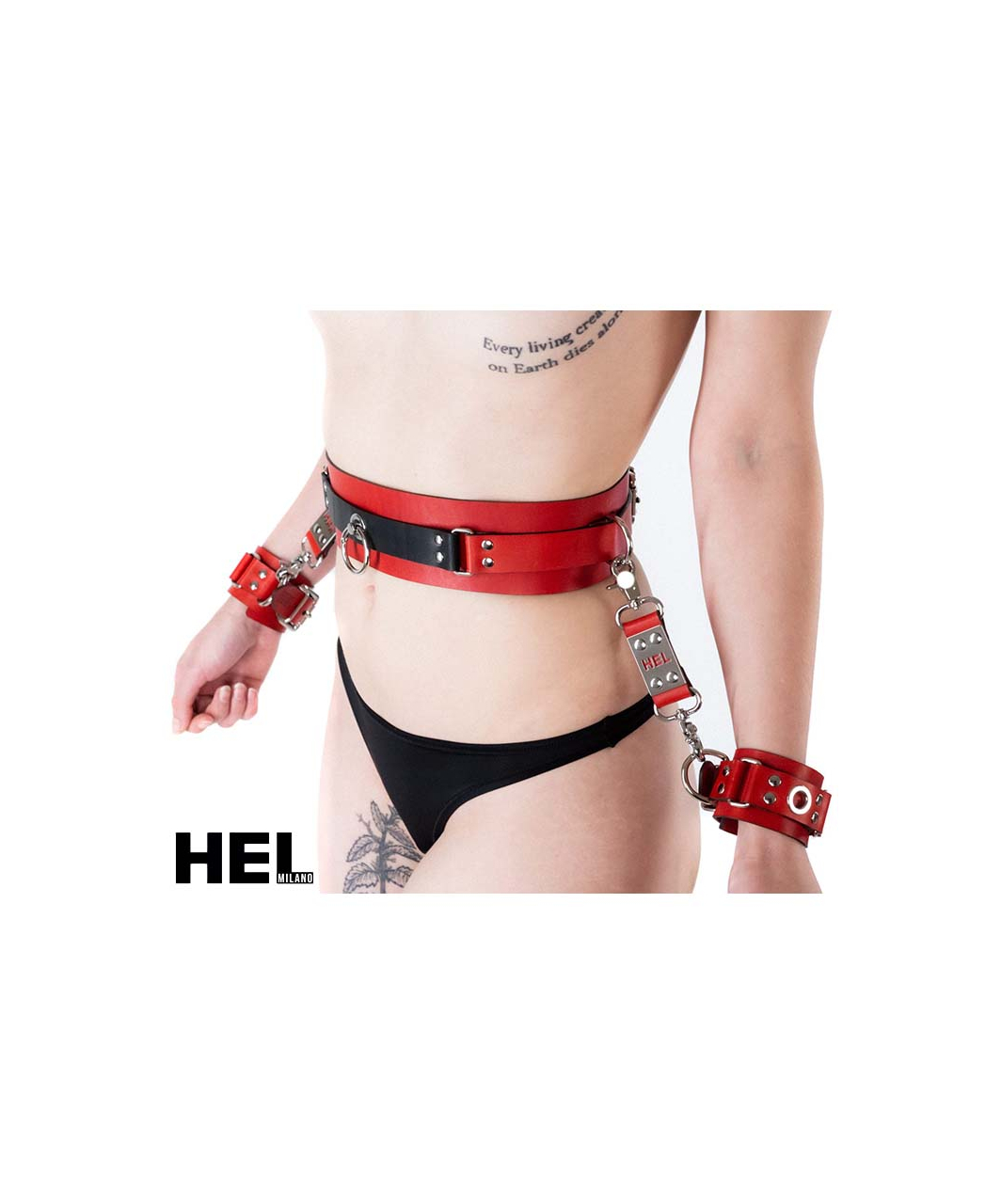 HEL Milano 13 cm long Leather Connector with Snap Hooks