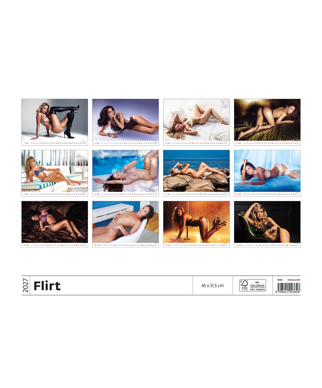 Helma seinäkalenteri Flirt 2027