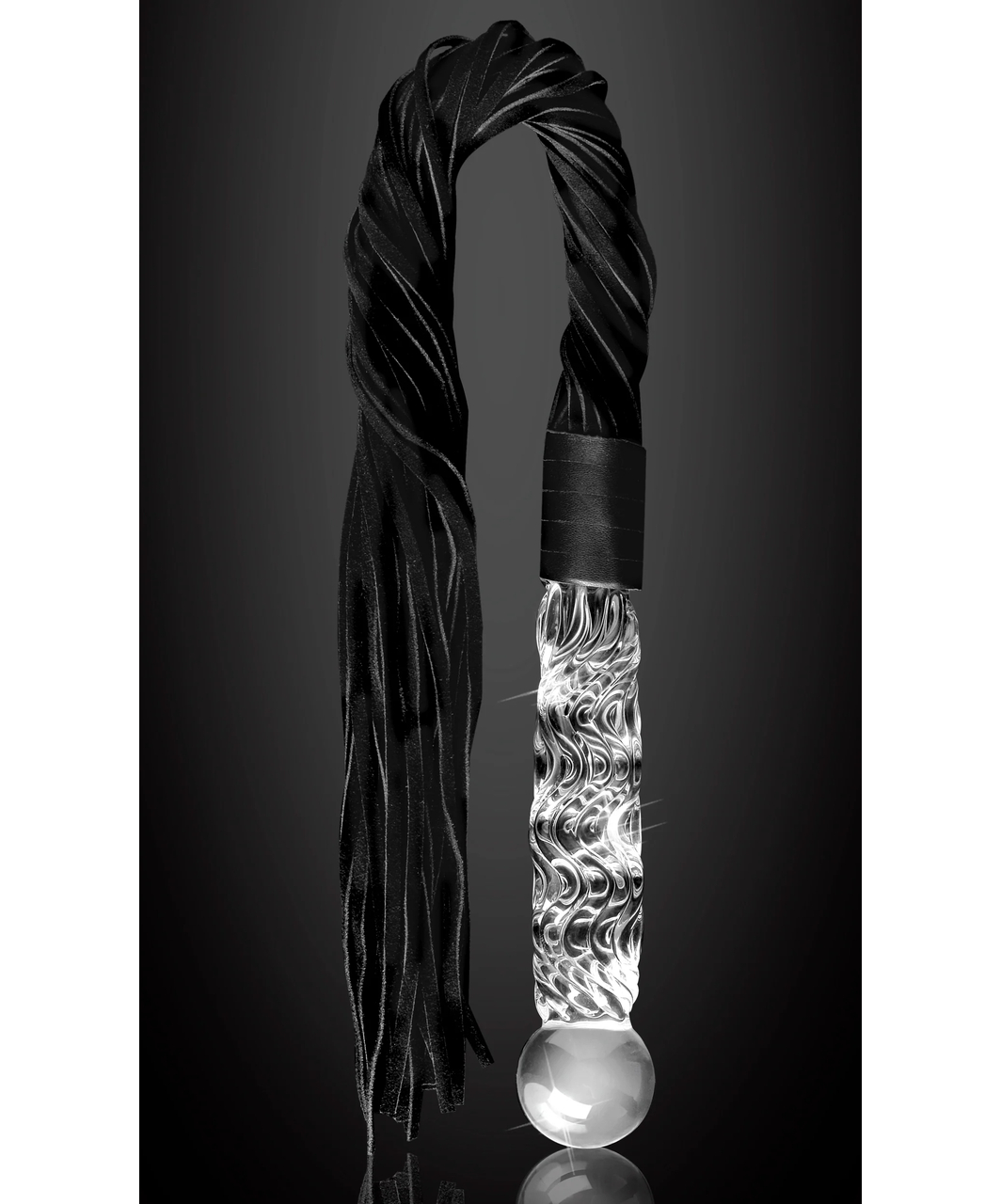 Icicles No. 38 suede flogger with glass handle