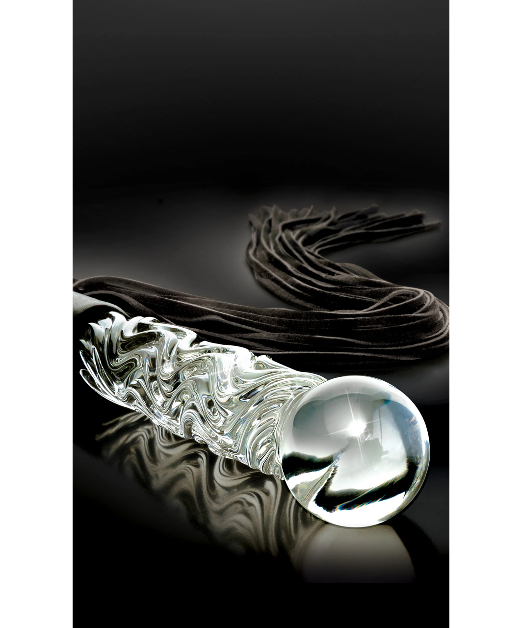 Icicles No. 38 suede flogger with glass handle