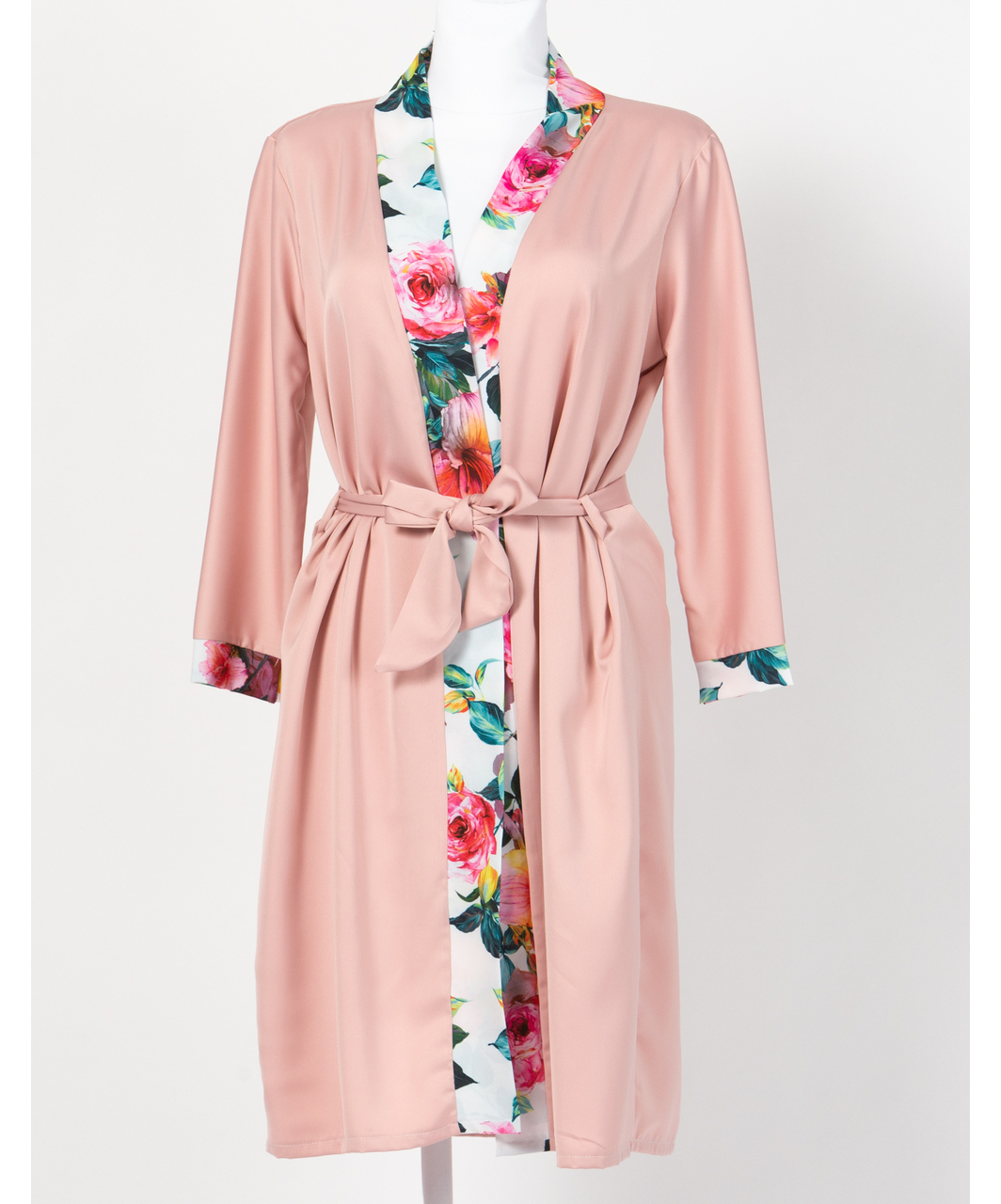 MAKE Light Old Pink Robe with Colorful Edge