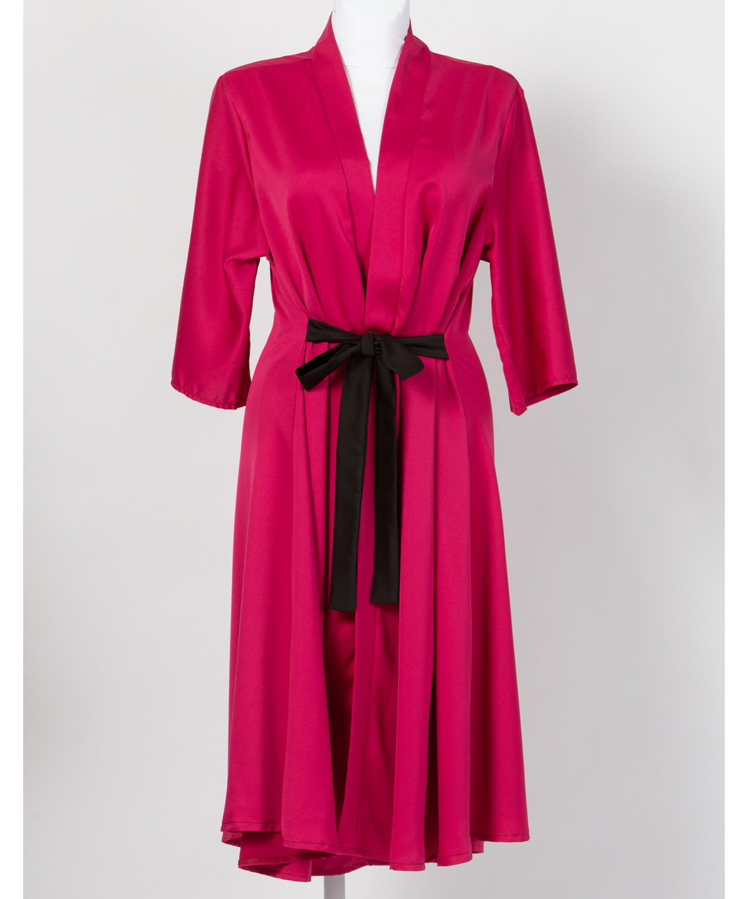 MAKE bright pink robe with black sash