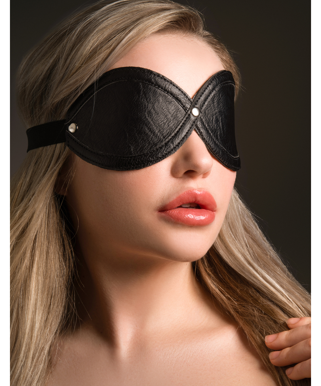 Taboom Infinity black faux leather blindfold