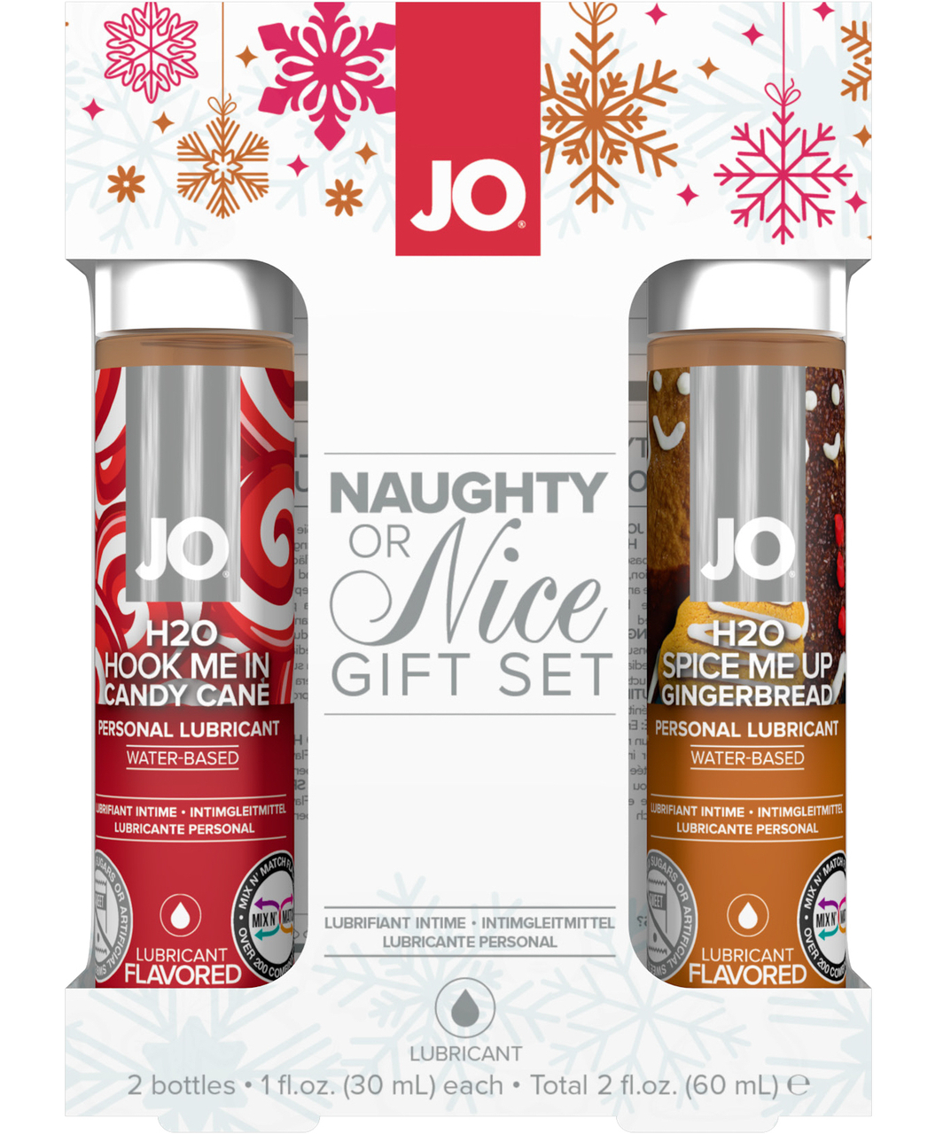 JO Naughty or Nice aromātisku lubrikantu komplekts (2 x 30 ml)