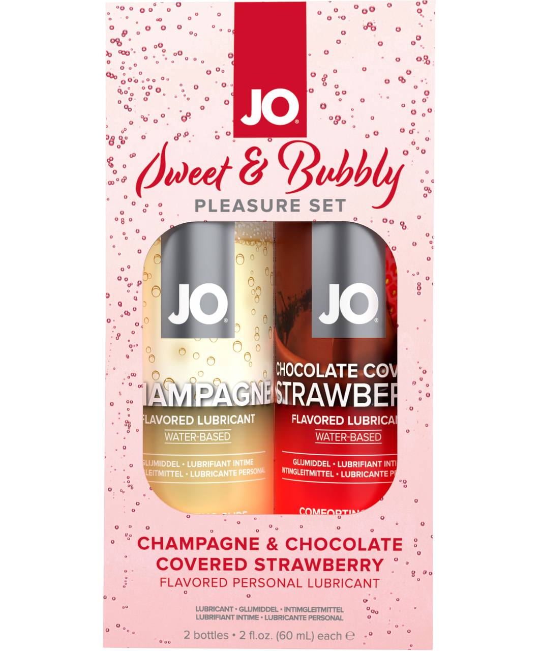 JO Sweet & Bubbly Flavored Water-Based Lubricant Set (2 x 60 ml)