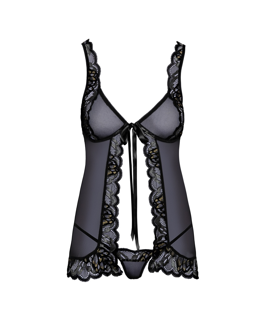 kissable Opaline black sheer mesh babydoll