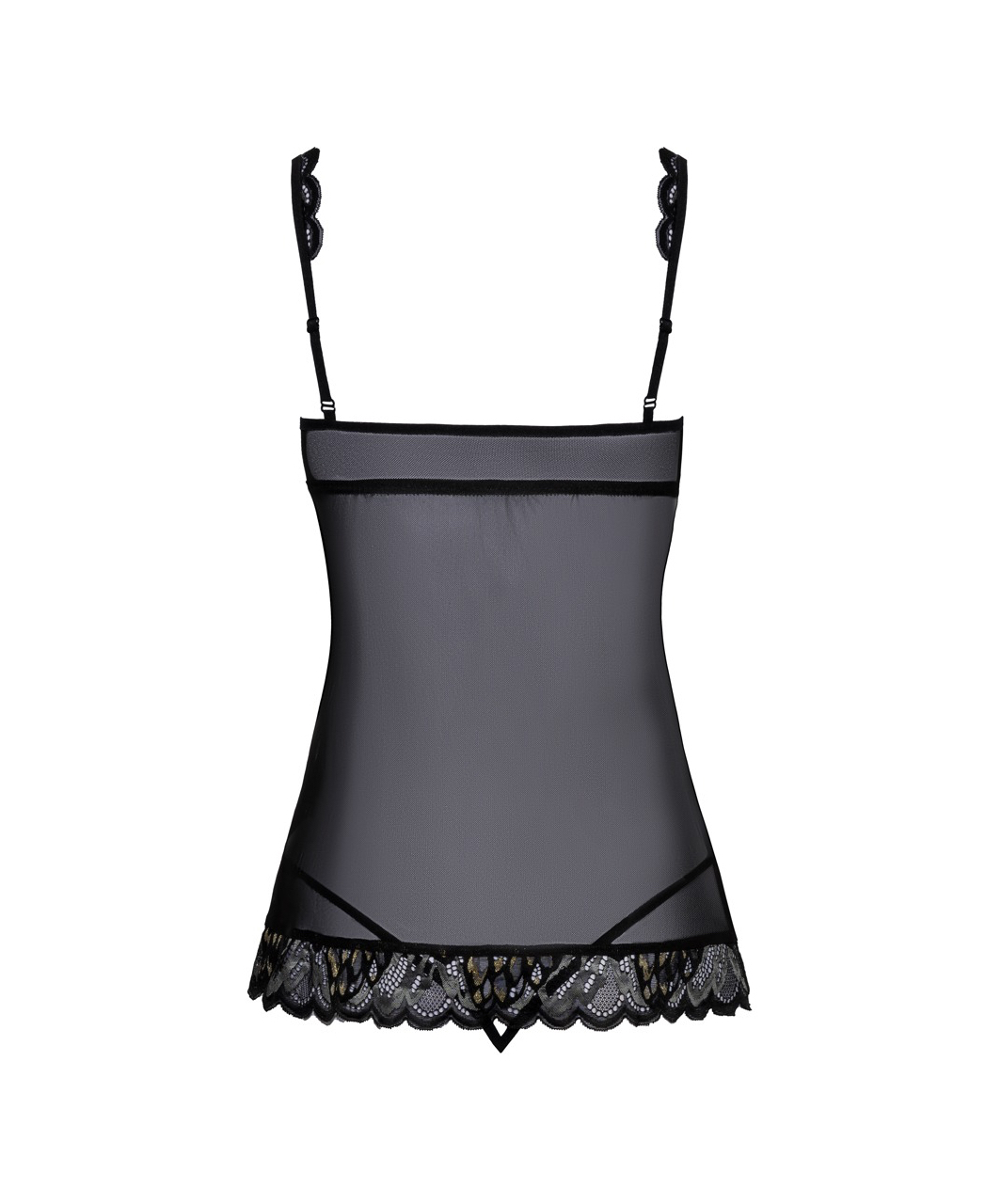 kissable Opaline black sheer mesh babydoll