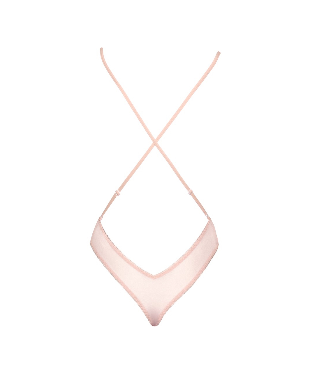 kissable Sinuous pink sheer mesh bodysuit