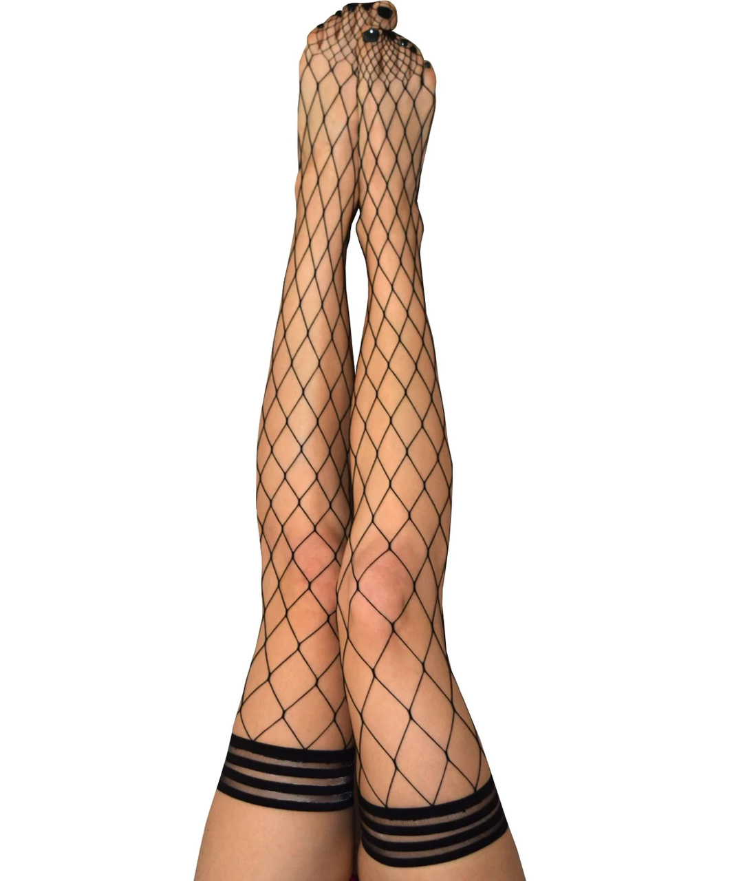 Kix’ies Michelle black diamond net hold-up stockings