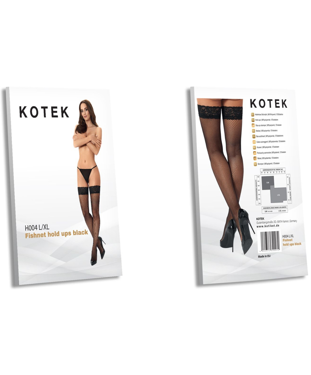 Kotek H004 black net hold-up stockings