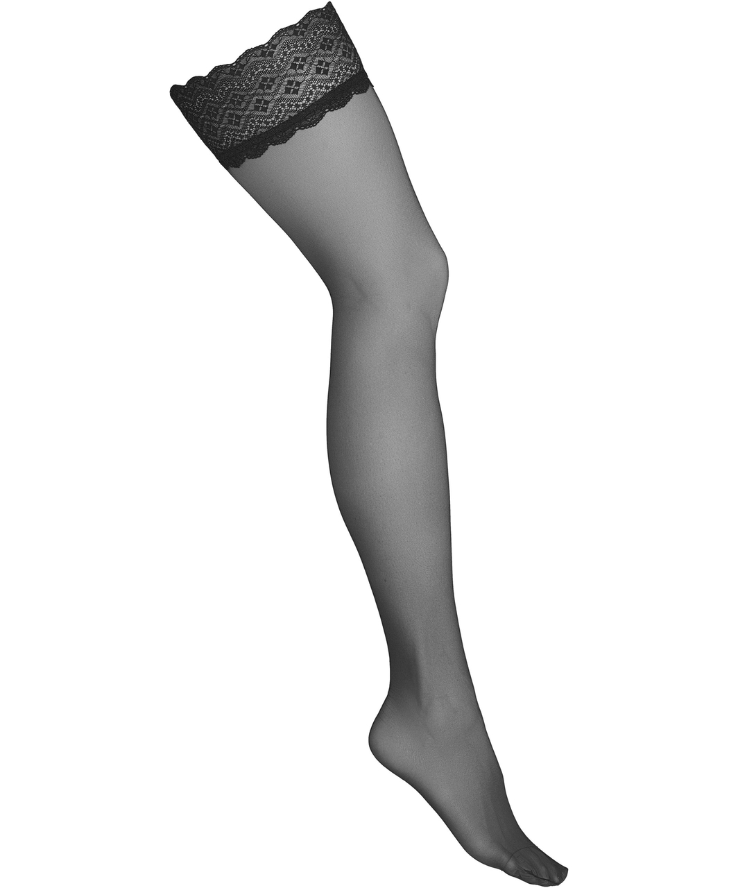Kotek H005 black sheer hold-up stockings