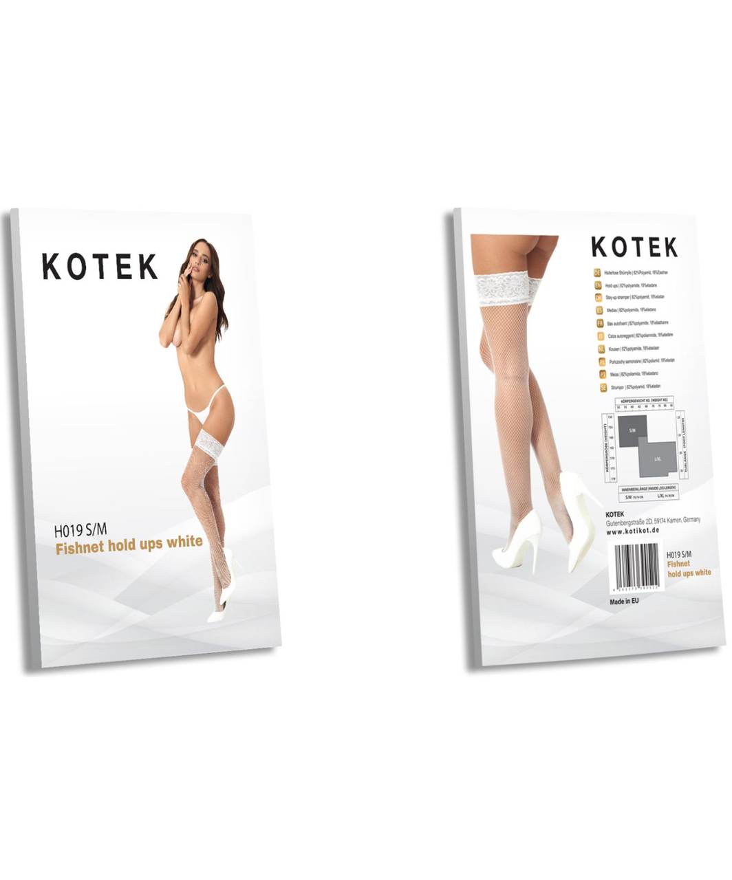 Kotek H019 white net hold-up stockings