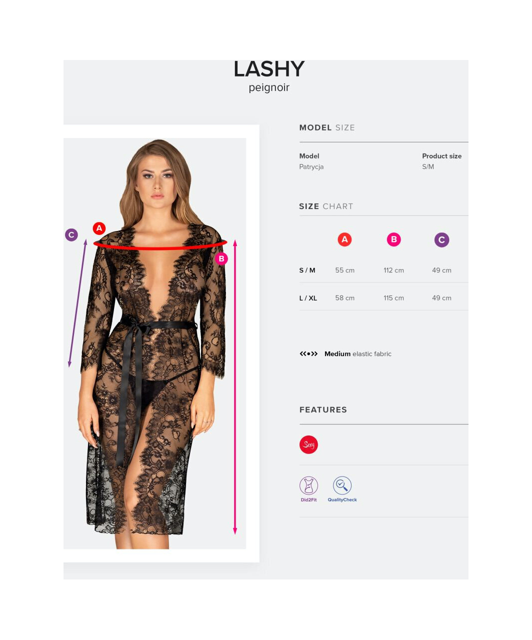 Obsessive black long lacy peignoir