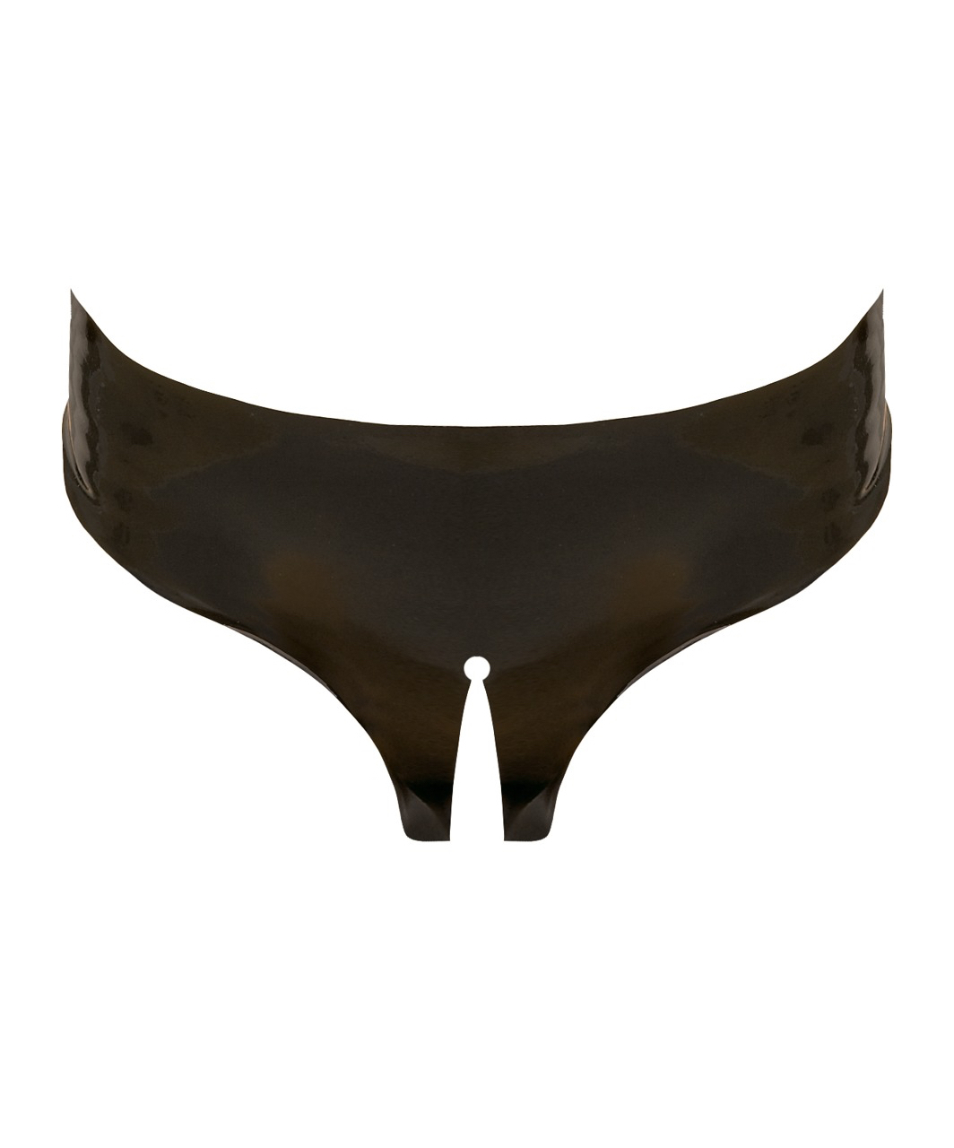 Late X black latex crotchless briefs