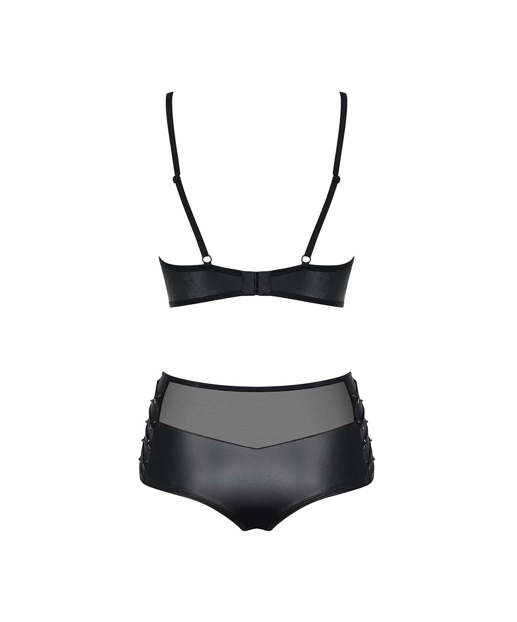 Obsessive Leatheria black matte look lingerie set