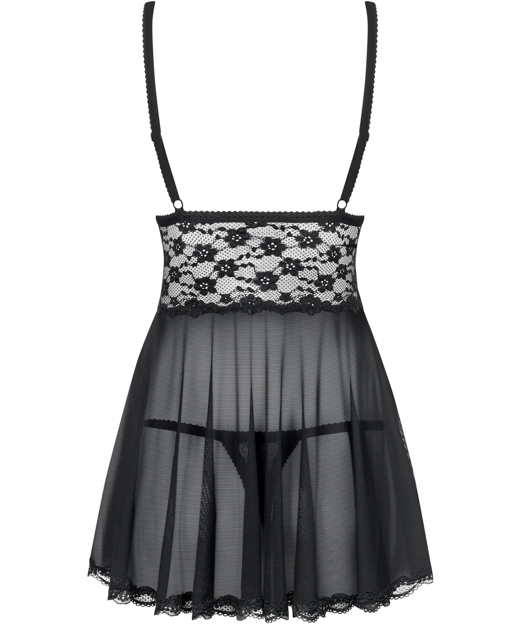 Obsessive black sheer babydoll