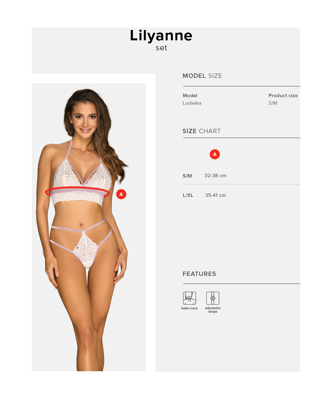 Obsessive Lilyanne white lace lingerie set