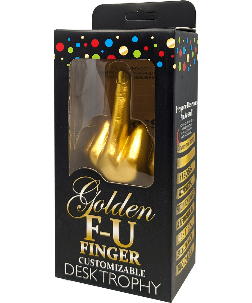 Little Genie Golden F-U Finger Customizable Desk Trophy