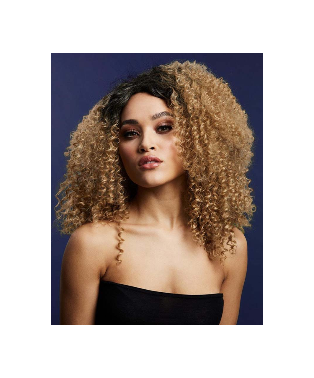 Fever Lizzo Caramel Short Wig with Curls