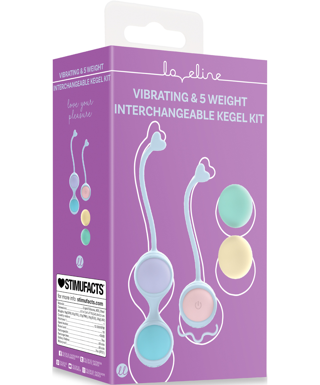 Loveline Interchangeable-Weight Remote-controlled Vibrating Kegel Kit