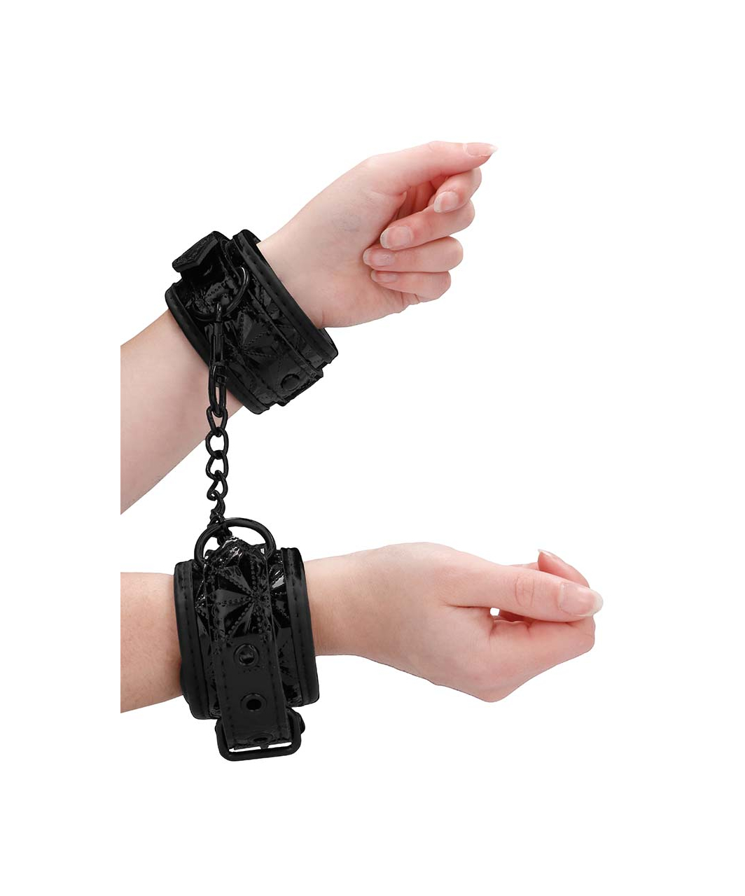 Ouch! black vinyl wrist cuffs