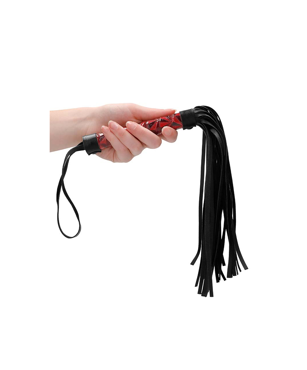 Ouch! flogger with embossed burgundy handle