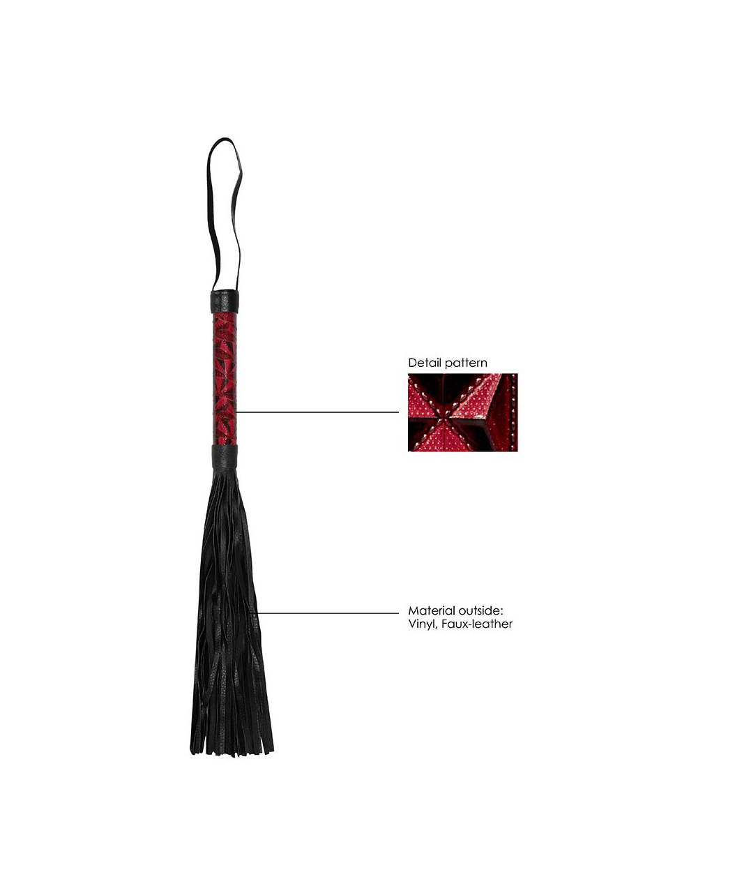 Ouch! flogger with embossed burgundy handle