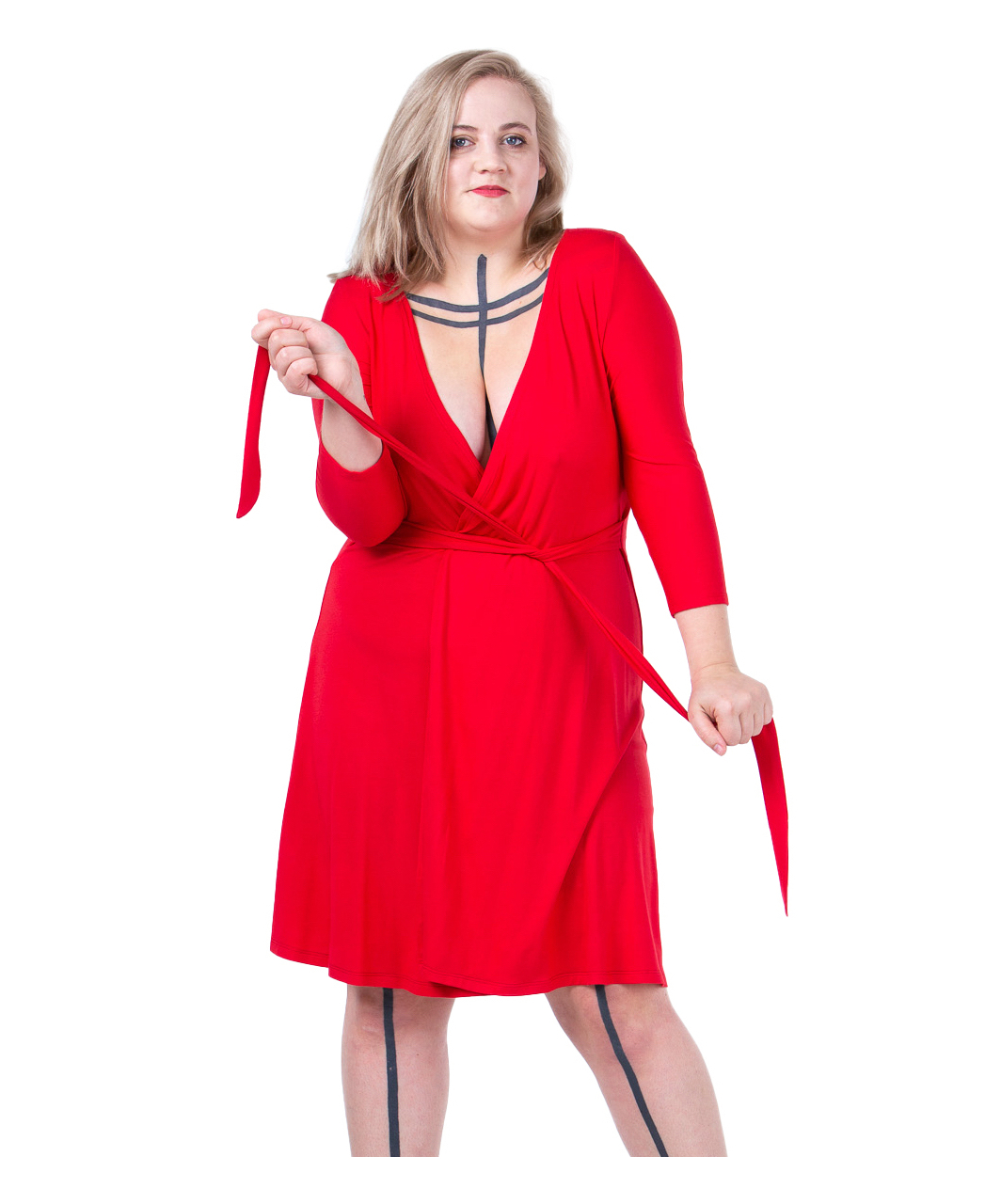 MAKE red tencel robe