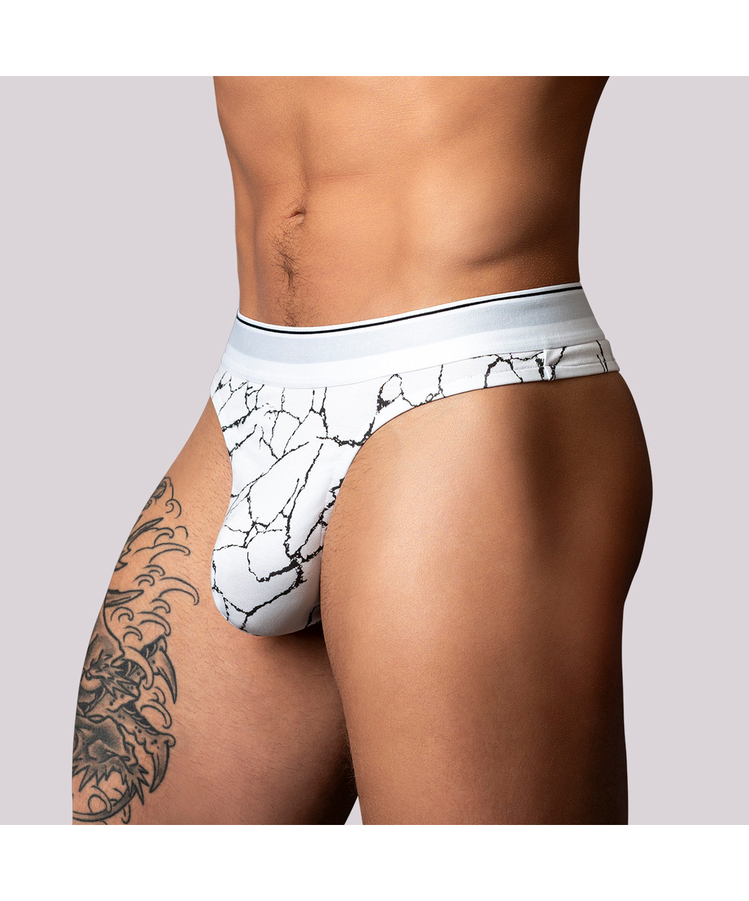 Male Power Marble valged meeste stringid