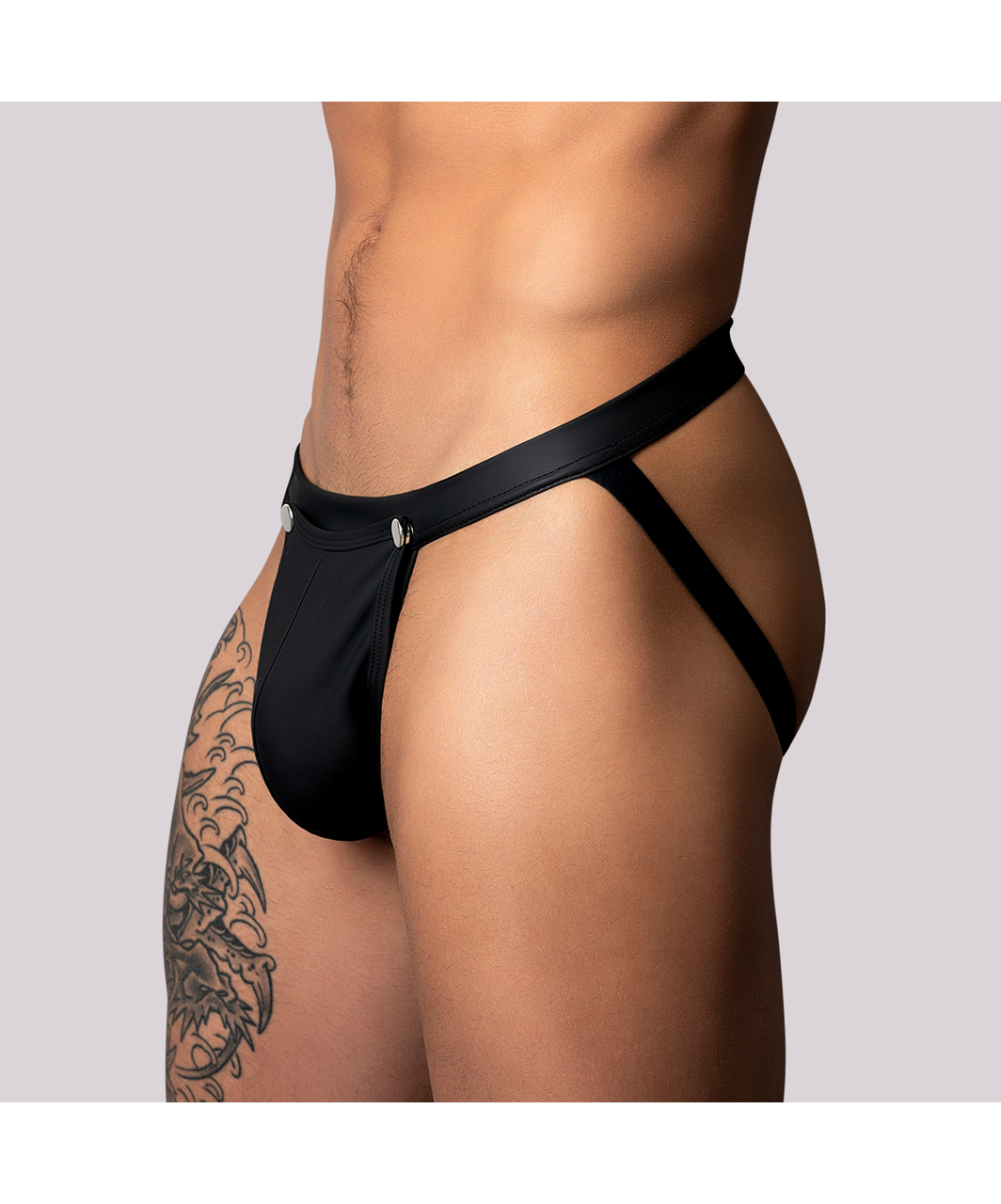 Male Power Oh Snap! melnas matētas atvērtas apakšbikses